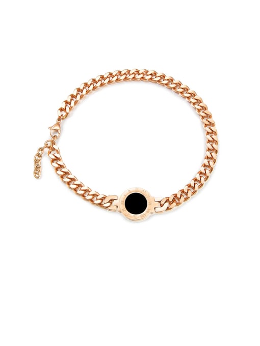 [Rose Gold] Titanium With  Acrylic  Simplistic Round Bracelets  Or Necklace